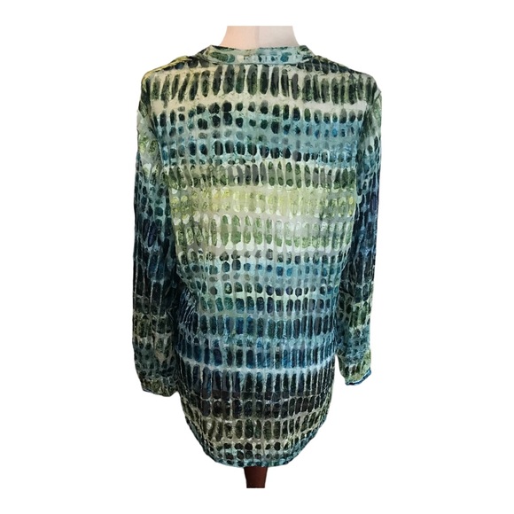 Chico’s Sheer Green Blouse - Picture 2 of 8